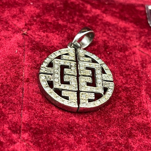 Vintage Affinity 925 Sterling Silver Real Diamond Pendant - Picture 3 of 16